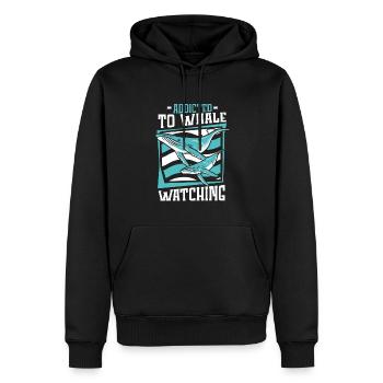 Accro à l'observation des baleines Cétacé Cachalot Baleine - Sweat à capuche Premium bio Homme - noir - Devant - Nico (187cm)