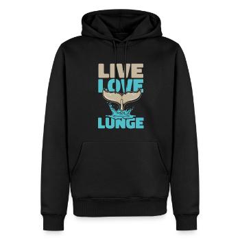 Live Love Lunge Blue Beluga Cetacea Cachalot - Sweat à capuche Premium bio Homme - noir - Devant - Nico (187cm)