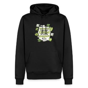 Rien n’a aussi bon goût qu’être végétalien se sent végétalien - Sweat à capuche Premium bio Homme - noir - Devant - Nico (187cm)