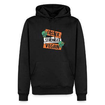 Schneller Stärker Vegan Veganer Pflanzlich Vegan - Männer Premium Bio Hoodie - Schwarz - Vorne - Nico (187cm)