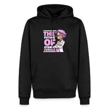 Die Zukunft der MINT-Fächer liegt darin, Frauen zu stärken - Männer Premium Bio Hoodie - Schwarz - Vorne - Nico (187cm)