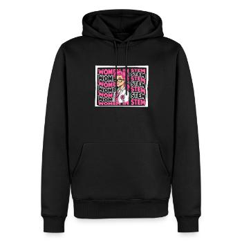Frauen im MINT-Bereich MINT-Wissenschaftlerin stärkt Frauen - Männer Premium Bio Hoodie - Schwarz - Vorne - Nico (187cm)