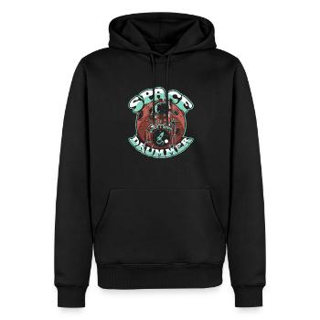 Space Drummer Vaisseau spatial Taikonaut Cosmonaute - Sweat à capuche Premium bio Homme - noir - Devant - Nico (187cm)