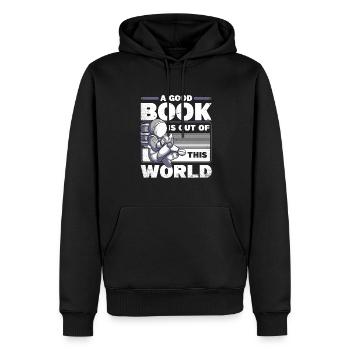 A Good Book Is Out Of This World Raumschiff - Männer Premium Bio Hoodie - Schwarz - Vorne - Nico (187cm)