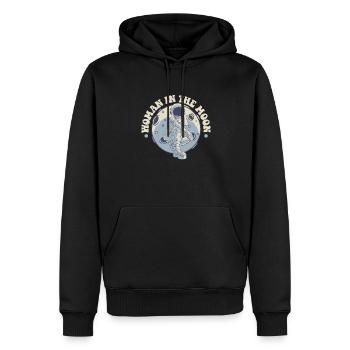 Femme dans la Lune Cosmonaute Vaisseau spatial Taikonaut - Sweat à capuche Premium bio Homme - noir - Devant - Nico (187cm)