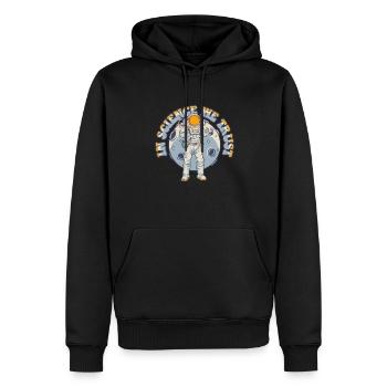In Science We Trust Spaceship Taikonaut - Men’s Premium Organic Hoodie - black - Front - Nico (187cm)