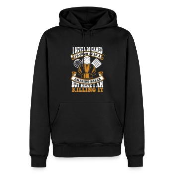 Je n’ai jamais rêvé de devenir chef pâtissier - Sweat à capuche Premium bio Homme - noir - Devant - Nico (187cm)
