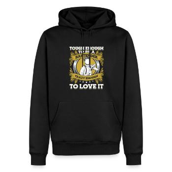 Assez dur pour être un barman assez fou pour - Sweat à capuche Premium bio Homme - noir - Devant - Nico (187cm)