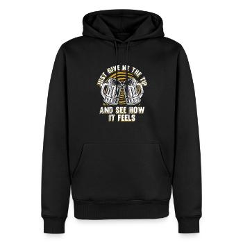 Donnez-moi juste le conseil et voyez comment ça se sent Barman - Sweat à capuche Premium bio Homme - noir - Devant - Nico (187cm)