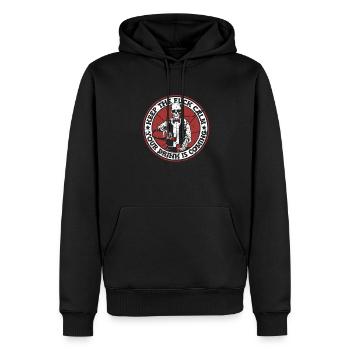 Restez calme La boisson arrive Barman - Sweat à capuche Premium bio Homme - noir - Devant - Nico (187cm)