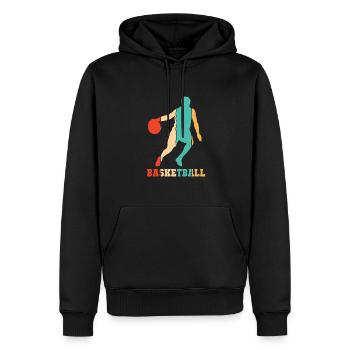 Retro Basketballspieler Basketballer Basketball - Männer Premium Bio Hoodie - Schwarz - Vorne - Nico (187cm)