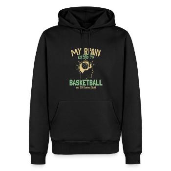 My Brain is 95% Basketball Basketballkorb - Männer Premium Bio Hoodie - Schwarz - Vorne - Nico (187cm)