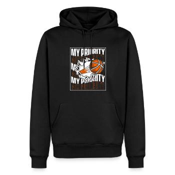 My Priority Basketballer Basketballkorb Basketball - Männer Premium Bio Hoodie - Schwarz - Vorne - Nico (187cm)