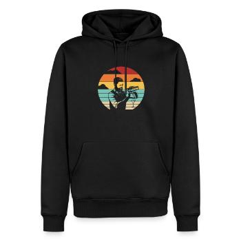 Barman Rétro Mixologue Barman Barmaid - Sweat à capuche Premium bio Homme - noir - Devant - Nico (187cm)