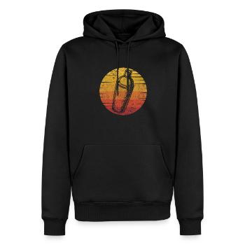 Barman Rétro Mixologue Barman Barmaid - Sweat à capuche Premium bio Homme - noir - Devant - Nico (187cm)