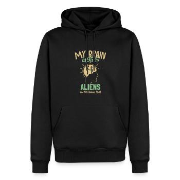 Mon cerveau est composé à 95% d’extraterrestres Conspiration d’OVNI - Sweat à capuche Premium bio Homme - noir - Devant - Nico (187cm)