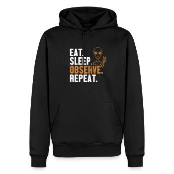 Manger dormir Observer Répéter OVNI extraterrestre - Sweat à capuche Premium bio Homme - noir - Devant - Nico (187cm)
