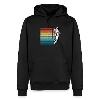 Retro Taikonaut Cosmonaute Vaisseau Spatial Spaceman - Sweat à capuche Premium bio Homme - noir - Devant - Nico (187cm)