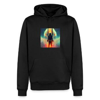 Cosmonaute, Vaisseau spatial, Taikonaute, Homme de l’espace - Sweat à capuche Premium bio Homme - noir - Devant - Nico (187cm)