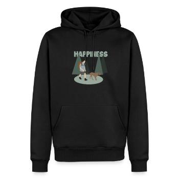 Happiness Hiking Trekking Bergwandern Wanderer - Männer Premium Bio Hoodie - Schwarz - Vorne - Nico (187cm)