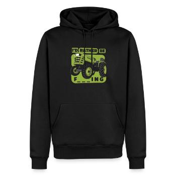 Je préférerais être agriculteur biologique - Sweat à capuche Premium bio Homme - noir - Devant - Nico (187cm)