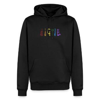 Carpenter LGBT Rainbow Tischler Holzmechaniker - Männer Premium Bio Hoodie - Schwarz - Vorne - Nico (187cm)