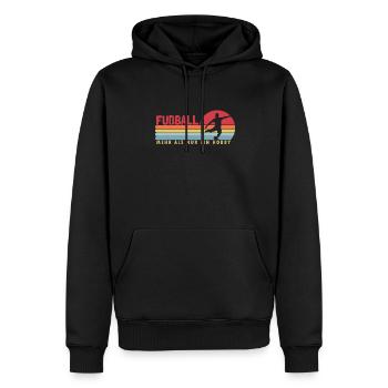 Fußball mehr als ein Hobby Fußballgott - Männer Premium Bio Hoodie - Schwarz - Vorne - Nico (187cm)