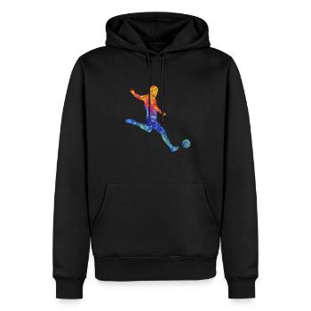 Fußballprofi Fußballgott Fußballspieler Torjäger - Männer Premium Bio Hoodie - Schwarz - Vorne - Nico (187cm)