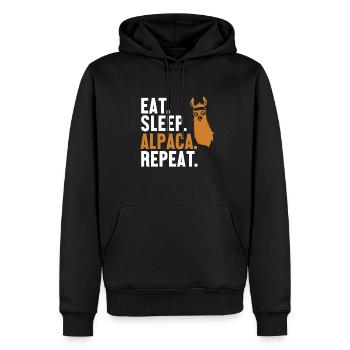 Manger Dormir Alpaga Répéter Huacaya Pako Lama Alpaga - Sweat à capuche Premium bio Homme - noir - Devant - Nico (187cm)