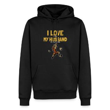 I love my Husband Climbing Bouldern Sportklettern - Männer Premium Bio Hoodie - Schwarz - Vorne - Nico (187cm)