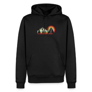 Rétro Glamping Camping Tentes Camper Camping - Sweat à capuche Premium bio Homme - noir - Devant - Nico (187cm)