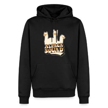 Alpaga Squad Pako Huacaya Lama Éleveur d’alpaga - Sweat à capuche Premium bio Homme - noir - Devant - Nico (187cm)