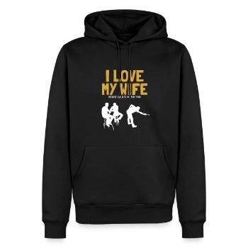 I love my Wife Pool Billiards Snooker - Männer Premium Bio Hoodie - Schwarz - Vorne - Nico (187cm)