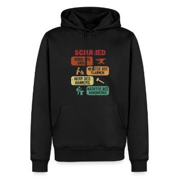König Meister Herr Wächter Forging Kunstschmied - Männer Premium Bio Hoodie - Schwarz - Vorne - Nico (187cm)