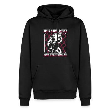 This Girl Loves Her Electrician Electrical Engineer - Men’s Premium Organic Hoodie - black - Front - Nico (187cm)