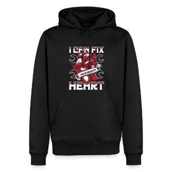 Je peux réparer votre mécanicien automobile au cœur brisé - Sweat à capuche Premium bio Homme - noir - Devant - Nico (187cm)