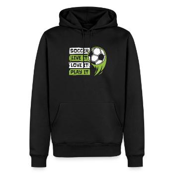 Live It Love It Play It Goal Keeper Futbol - Männer Premium Bio Hoodie - Schwarz - Vorne - Nico (187cm)