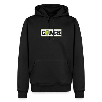 Entraîneur Amant, Joueur, Entraîneur professionnel, Tennis - Sweat à capuche Premium bio Homme - noir - Devant - Nico (187cm)