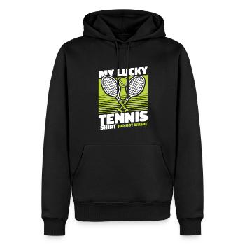My Lucky Tennis Apparel Joueur de tennis - Sweat à capuche Premium bio Homme - noir - Devant - Nico (187cm)