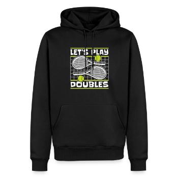 Let's Play Doubles Tennisspieler Tennisschläger - Männer Premium Bio Hoodie - Schwarz - Vorne - Nico (187cm)