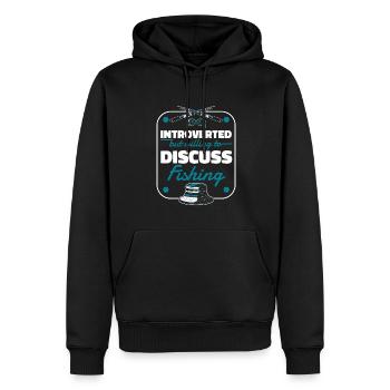 Introverted But Willing To Discuss Fishing Angler - Männer Premium Bio Hoodie - Schwarz - Vorne - Nico (187cm)