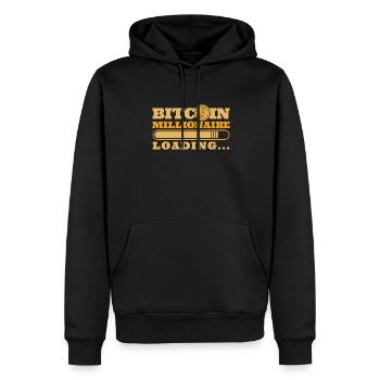 Bitcoin Millionaire Loading Blockchain Crypto - Männer Premium Bio Hoodie - Schwarz - Vorne - Nico (187cm)