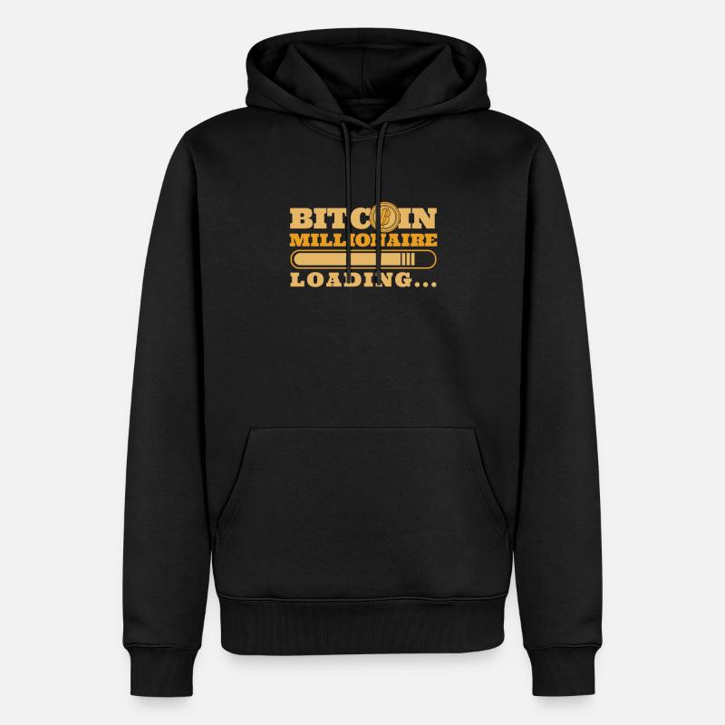 Bitcoin Millionaire Loading Blockchain Crypto - Männer Premium Bio Hoodie - Schwarz