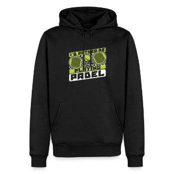 I'd Rather Be Playing Padel Paddleball Paddle - Men’s Premium Organic Hoodie - black - Front - Nico (187cm)