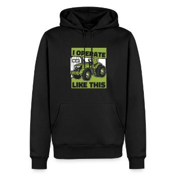 Je fonctionne comme ça Agriculture Agriculteur Bio Agriculteur - Sweat à capuche Premium bio Homme - noir - Devant - Nico (187cm)