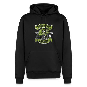 Ne plaisantez jamais avec un agriculteur - Sweat à capuche Premium bio Homme - noir - Devant - Nico (187cm)