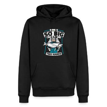 Mine's So Big I Have To Use Two Hands - Männer Premium Bio Hoodie - Schwarz - Vorne - Nico (187cm)