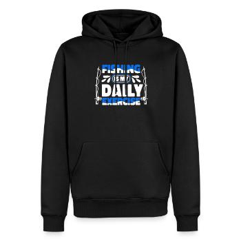 Fishing Is My Daily Exercise Fliegenfischer Angler - Männer Premium Bio Hoodie - Schwarz - Vorne - Nico (187cm)