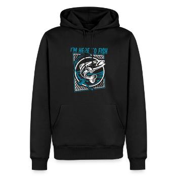 I'm Here To Fish Spinnfischer Hochseeangler Angler - Männer Premium Bio Hoodie - Schwarz - Vorne - Nico (187cm)