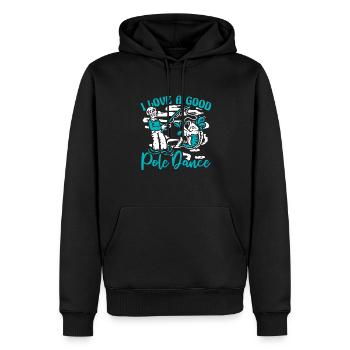 I Love A Good Pole Dance Hochseeangler - Männer Premium Bio Hoodie - Schwarz - Vorne - Nico (187cm)